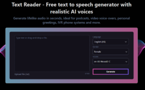 Text Reader Free AI Tool: Written Words To Realistic AI Voices